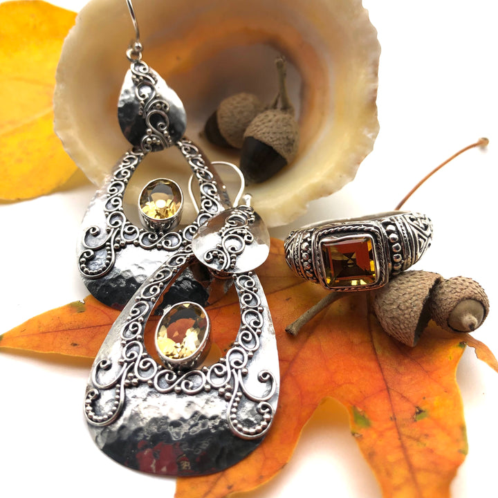 Dramatic Citrine Earrings