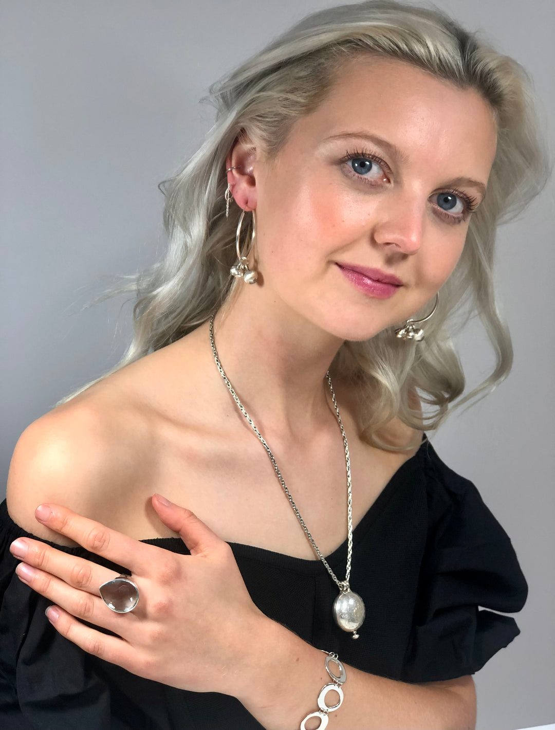 Green Obsidian Teardrop Ring