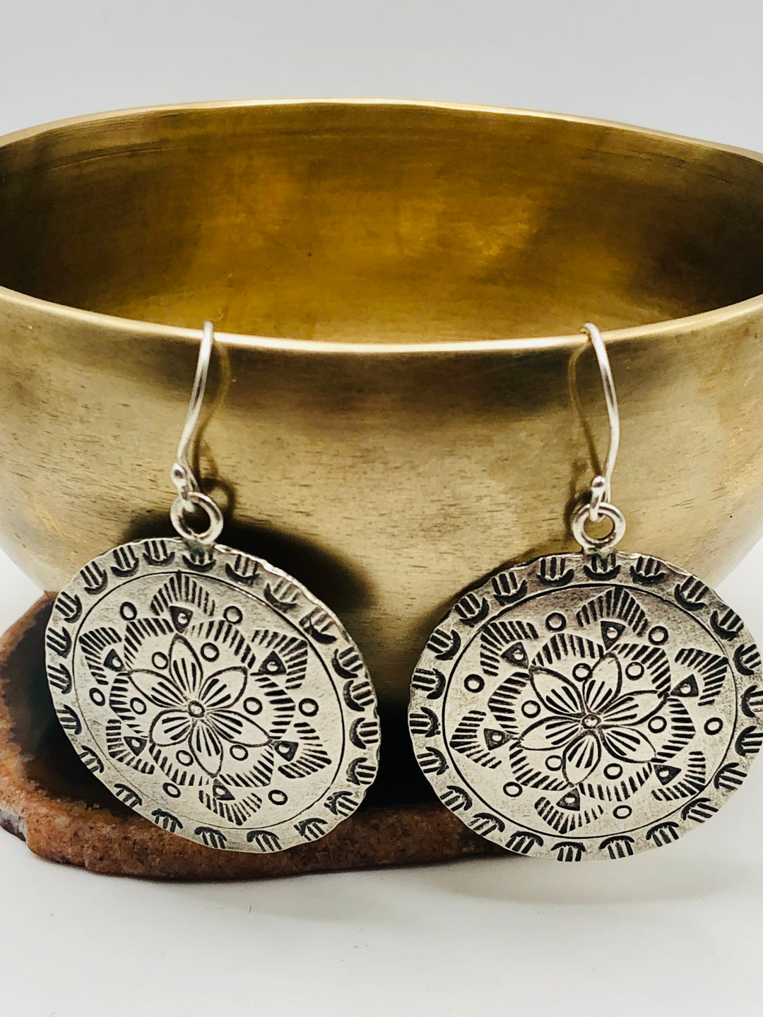 Large Etched Earrings