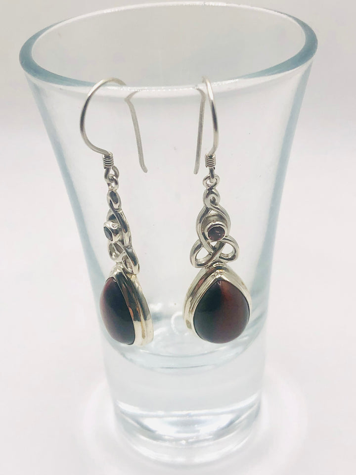 Tigers Eye Celtic Earrings