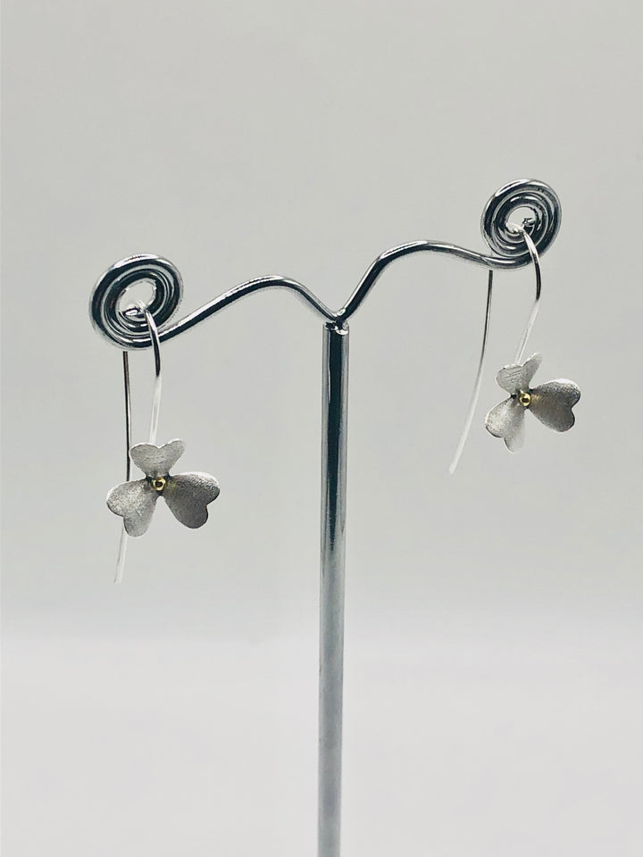Silver and Gold Flower Earrings