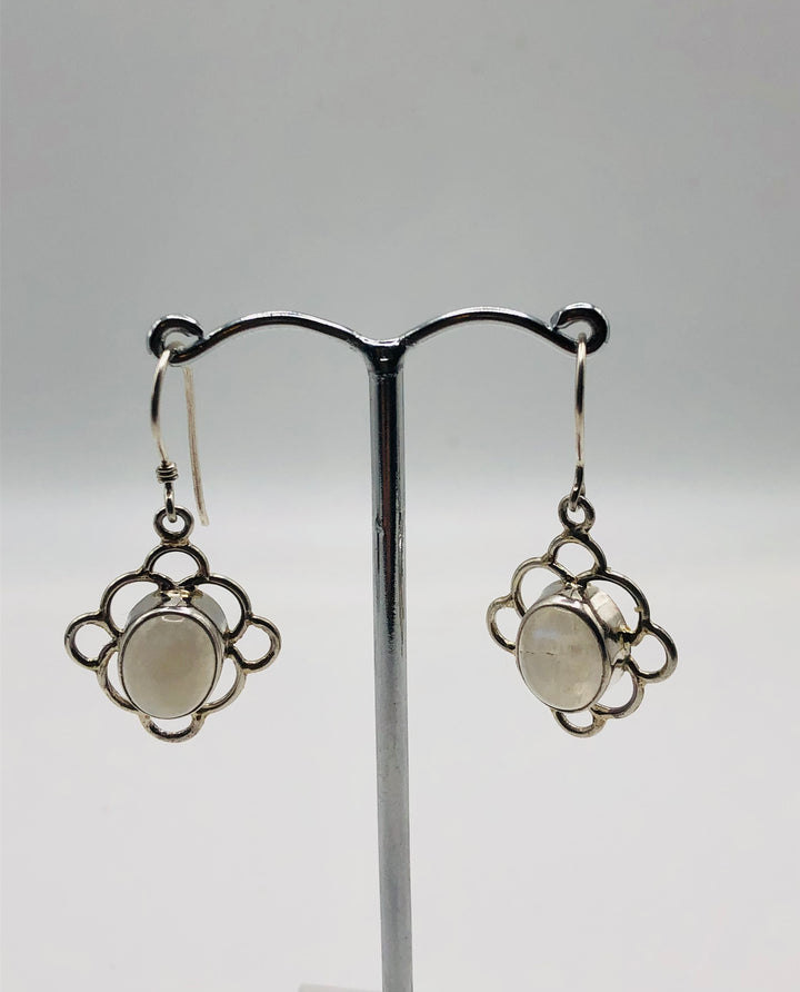 Mandala Moonstone Earrings