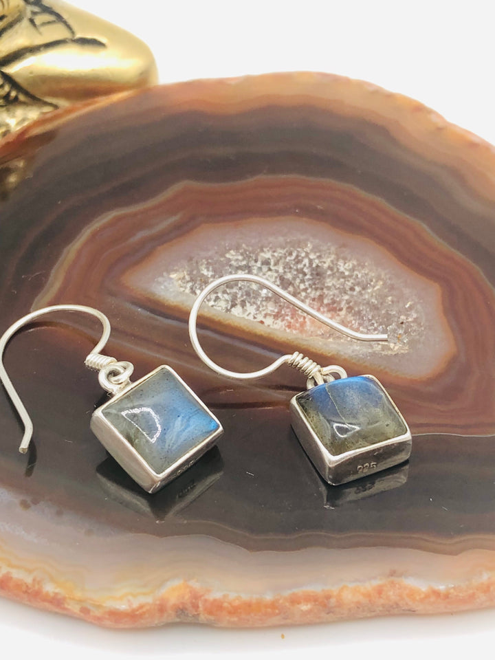 Square Labradorite Earrings