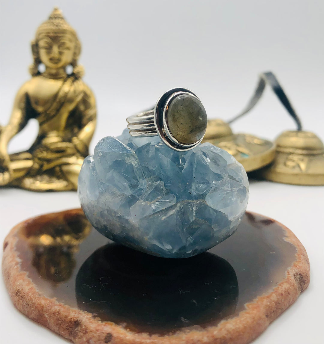 Labradorite 3 band Ring