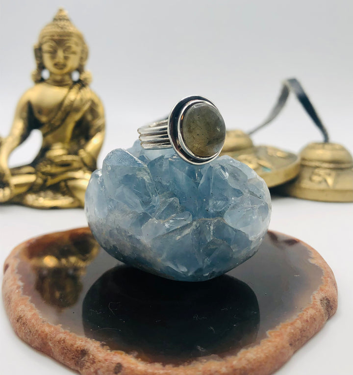 Labradorite 3 band Ring
