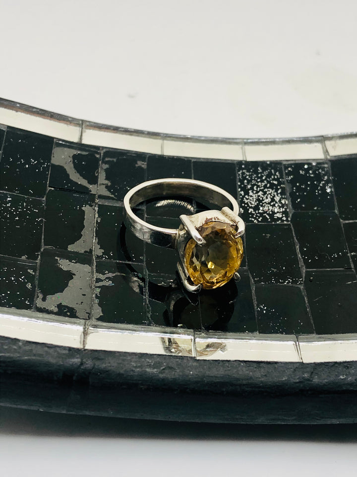 Faceted Citrine Ring