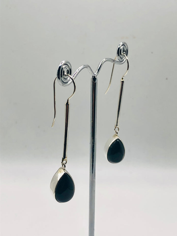 Long Black Onyx Earrings