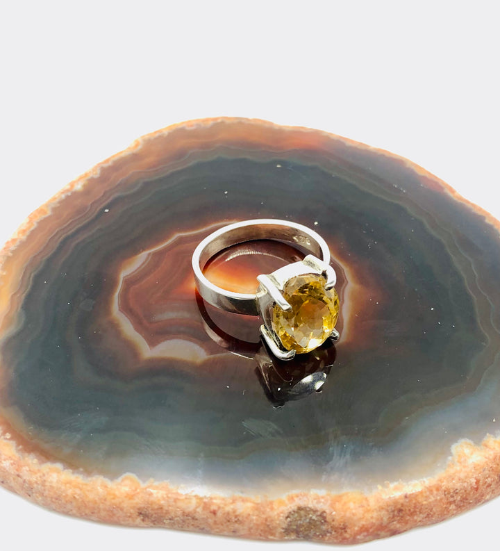 Faceted Citrine Ring