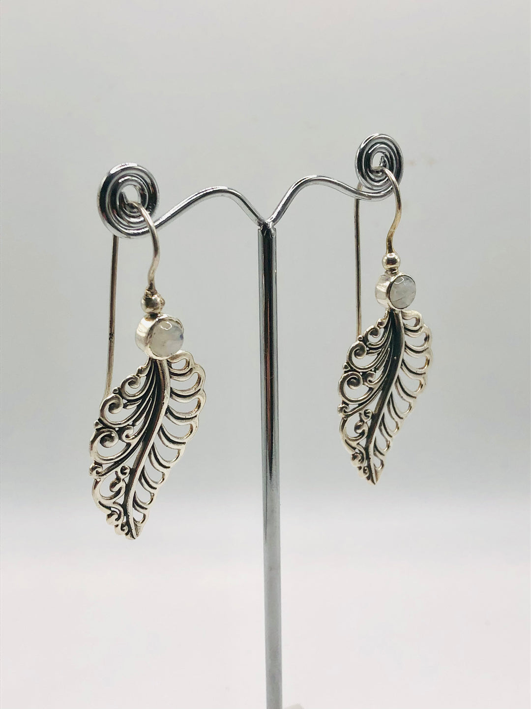 Moonstone Leaf Earrings