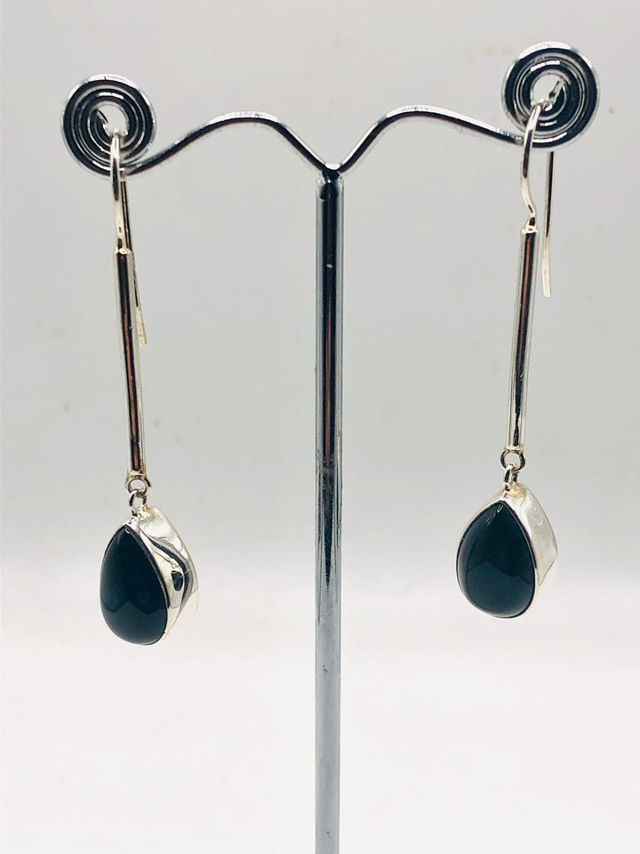 Long Black Onyx Earrings