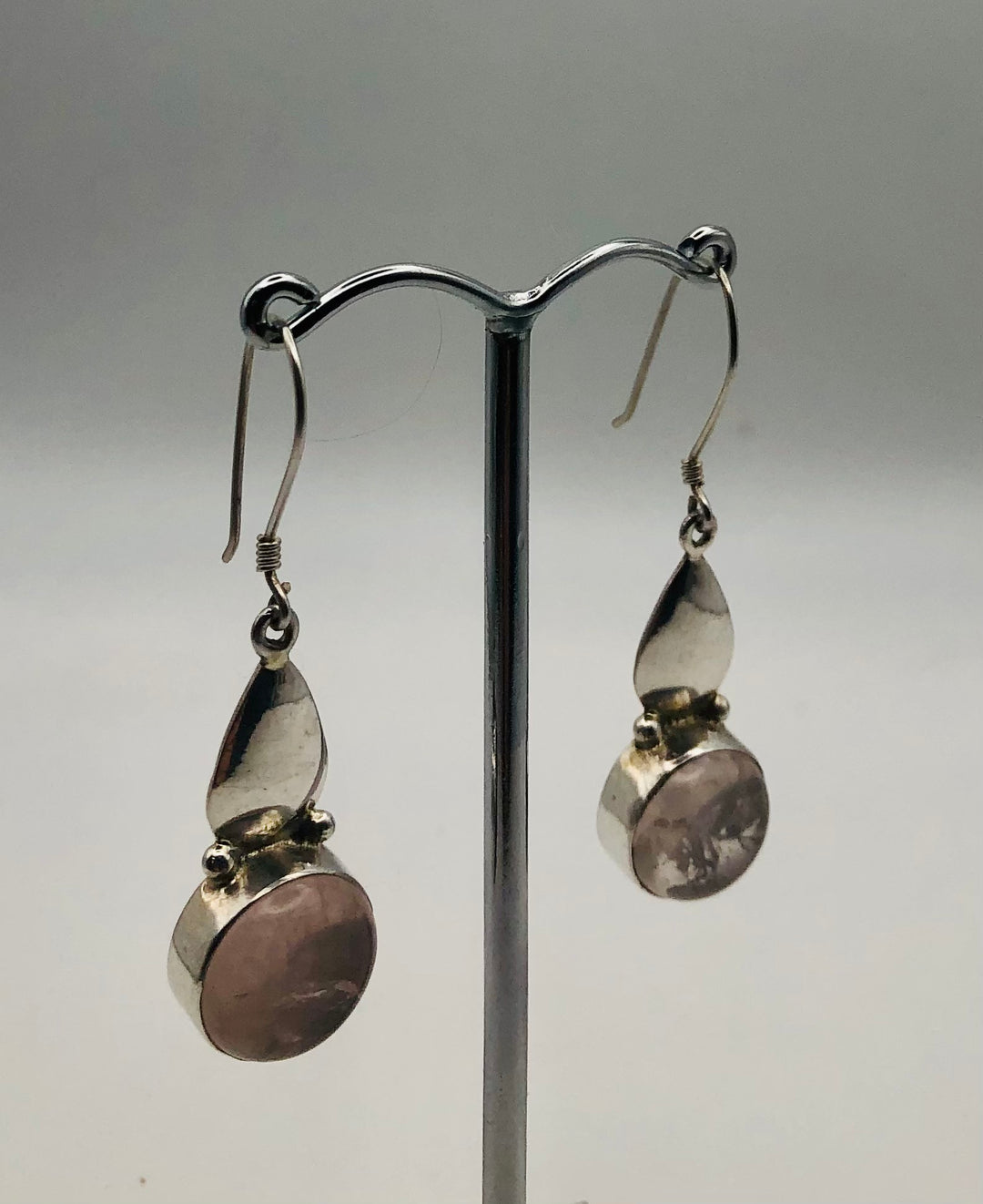 Rose Quartz Leaf Earrings