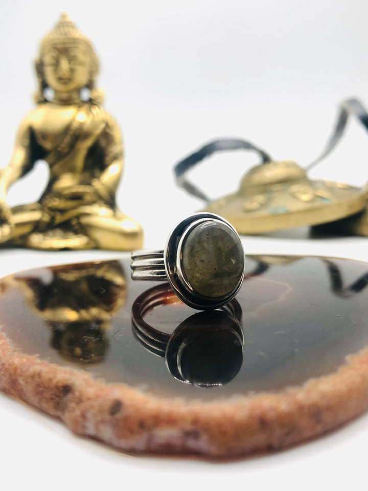 Labradorite 3 band Ring
