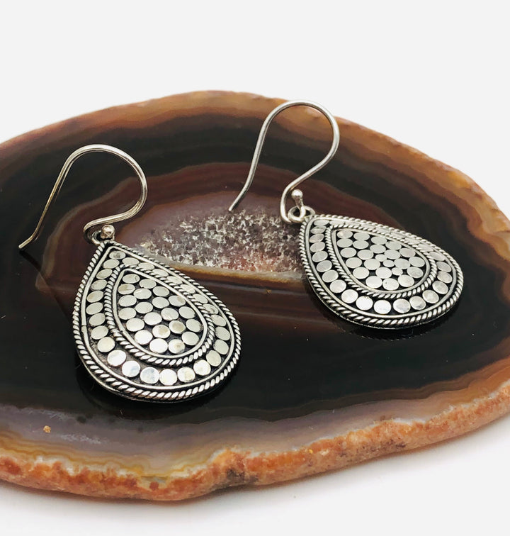 Teardrop disc-print Earrings