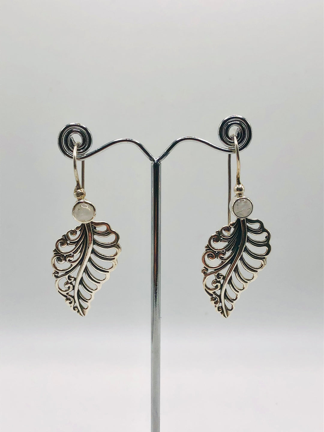 Moonstone Leaf Earrings