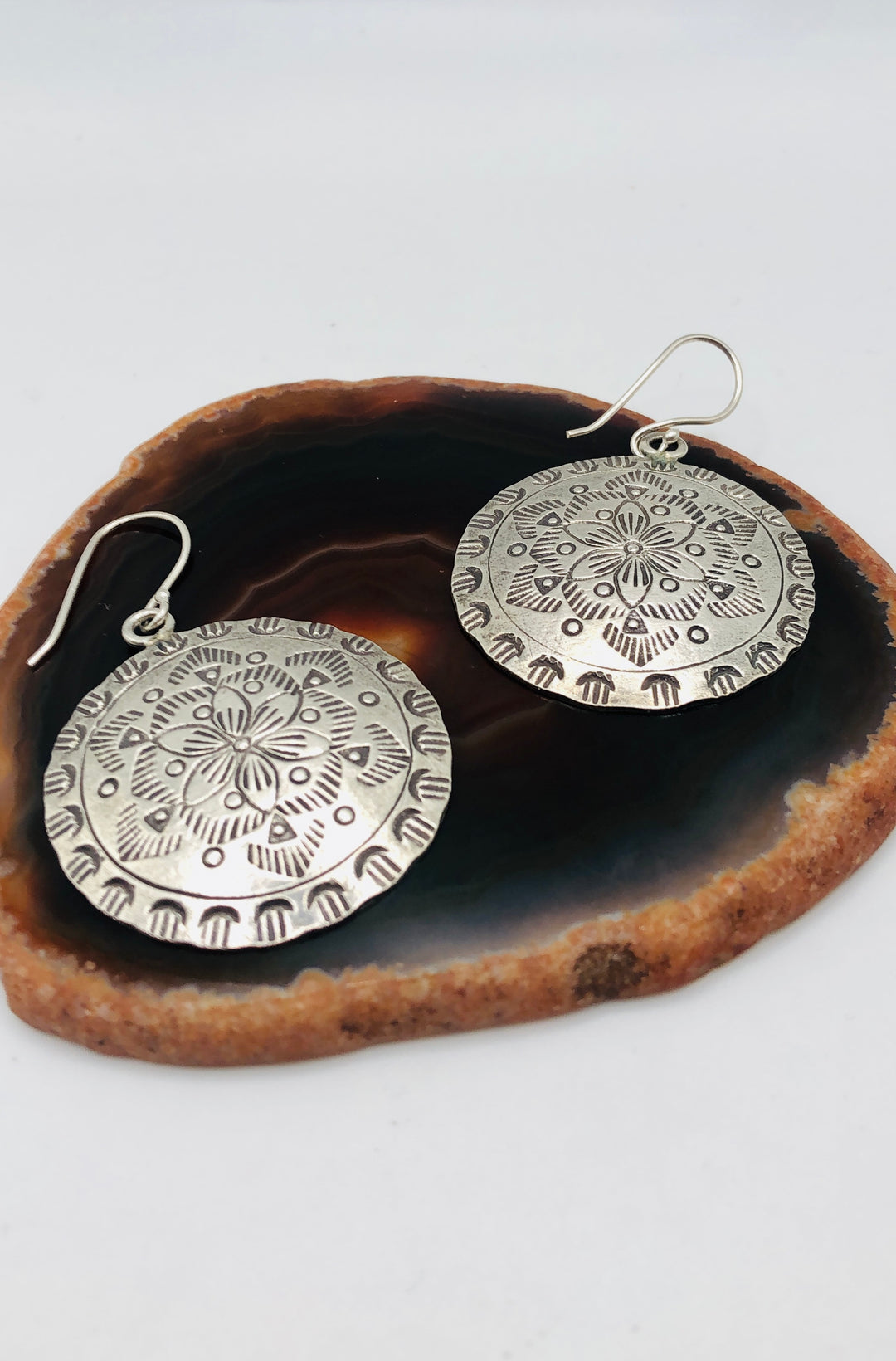 Large Etched Earrings