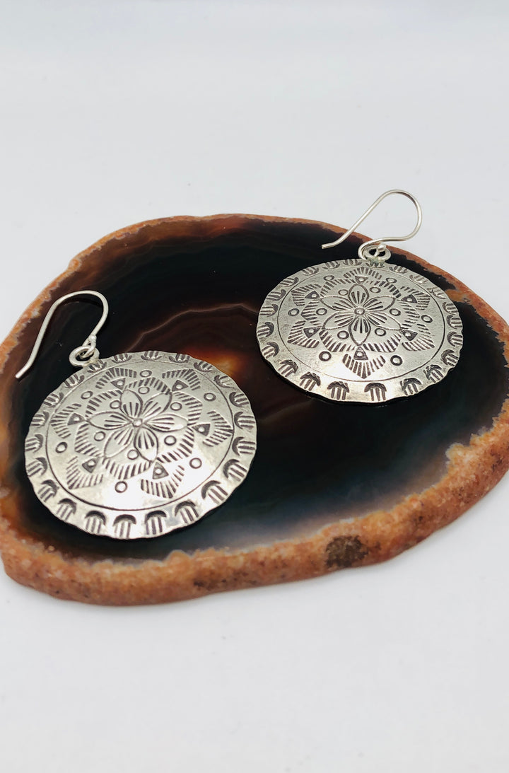 Large Etched Earrings